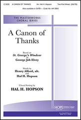 Canon of Thanks Two-Part Mixed choral sheet music cover